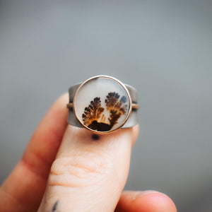 Resilient Ring - 14k Gold - Dendritic Agate - Size 8 to 8.25