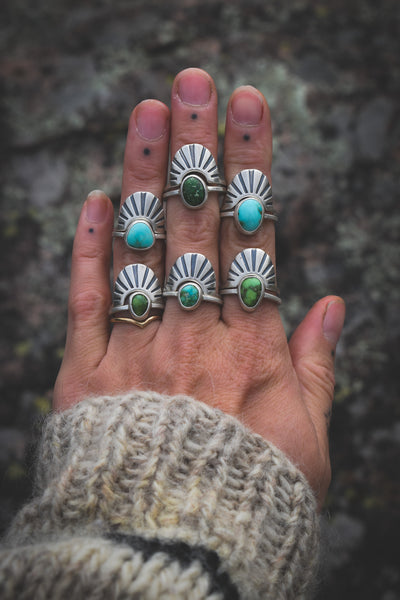 Rise Ring Stack - Royston Turquoise - Size 6.25 to 6.5