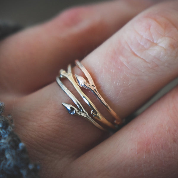 Dainty Aspen Twig Ring - Stack or Solo