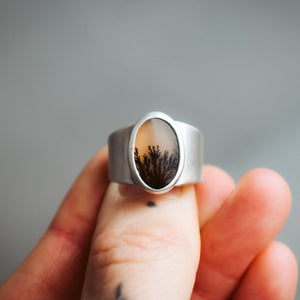 Resilient Ring - Dendritic Agate - Size 7.75 to 8